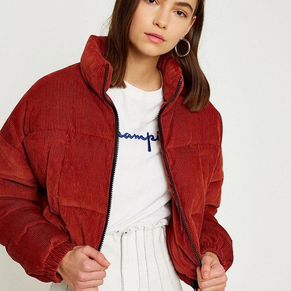 Red Corduroy Puffer Jacket | Poshmark